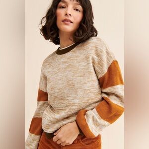 Women's Tan and Orange Sweater size small euc